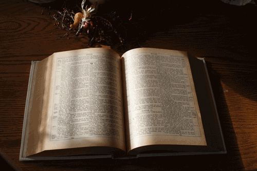 Bible on table